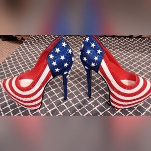 American flag stilettos size 8